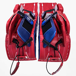 PGS XT1 Goalie Hockey Pads Back View with toe ties