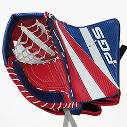 PGS XT1 Goalie Trapper Front View Red Blue White Design